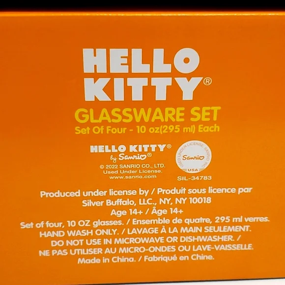 Sanrio Hello Kitty Halloween Edition Glassware Set Of 4 NEW 10oz Glasses - Picture 4 of 4